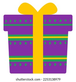 Mardi gras gift isolated on white background. vector illustration