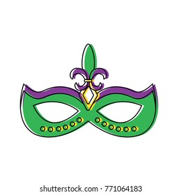 mardi gras glitter mask with fleur-de-lis carnival