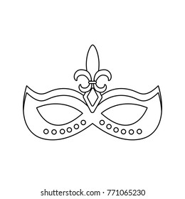 mardi gras glitter mask with fleur-de-lis carnival