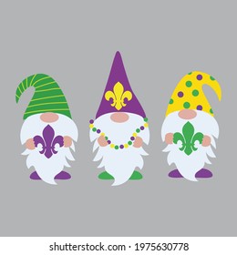 Mardi Gras Gnome t shirt design vector