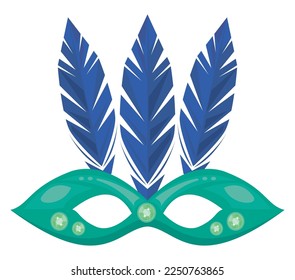 mardi gras green mask icon