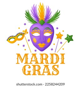 Mardi gras greeting card design