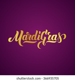 Mardi Gras hand lettering. Handmade calligraphy vector illustration