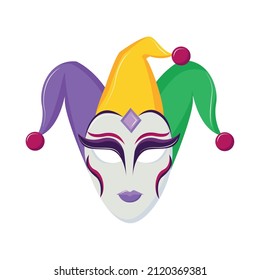 mardi gras harlequin máscara icono plano