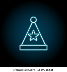 Mardi gras, hat blue neon icon. Simple thin line, outline vector of mardi gras icons for ui and ux, website or mobile application