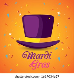 Mardi gras hat design, Party carnival decoration celebration festival holiday fun new orleans and traditional theme Vector illustration