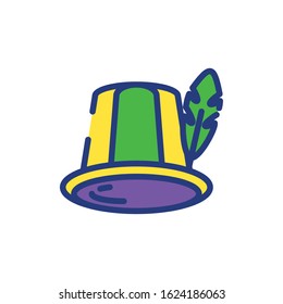 Mardi gras hat design, Party carnival decoration celebration festival holiday fun new orleans and traditional theme Vector illustration
