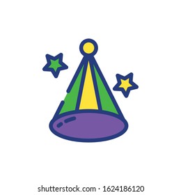 Mardi gras hat design, Party carnival decoration celebration festival holiday fun new orleans and traditional theme Vector illustration