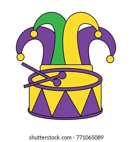 mardi gras hat jester drum music celebration