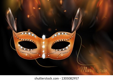 Mardi Gras holiday background. Vector template suitable for greeting cards, invitations, posters, prints. EPS10. - Vector
