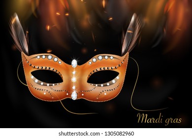 Mardi Gras holiday background. Vector template suitable for greeting cards, invitations, posters, prints. EPS10. - Vector