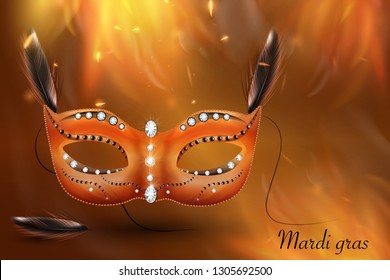 Mardi Gras holiday background. Vector template suitable for greeting cards, invitations, posters, prints. EPS10. - Vector