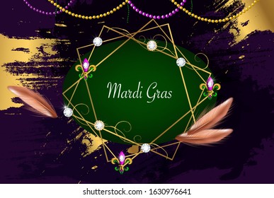 Mardi Gras holiday background. Vector illustration, beautiful background. Vector template suitable for greeting cards, invitations, posters, prints. EPS10.
