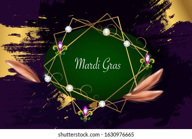 Mardi Gras holiday background. Vector illustration, beautiful background. Vector template suitable for greeting cards, invitations, posters, prints. EPS10.