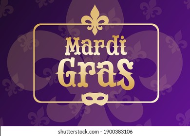 Mardi Gras. Holiday concept. Template for background, banner, card, poster with text inscription. Vector EPS10 illustration