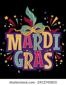 Mardi Gras Holiday Funny Party Parade T-Shirt