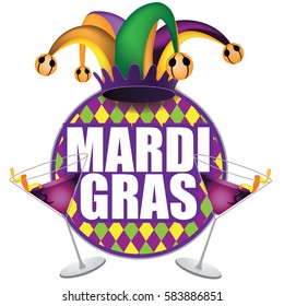 Mardi Gras icon design. For your holiday celebration at a bar, restaurant, nightclub or other venue. EPS 10 vector. 