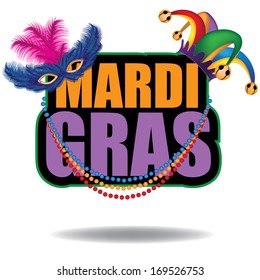 Mardi Gras icon. EPS 10 vector, grouped for easy editing. No open shapes or paths.