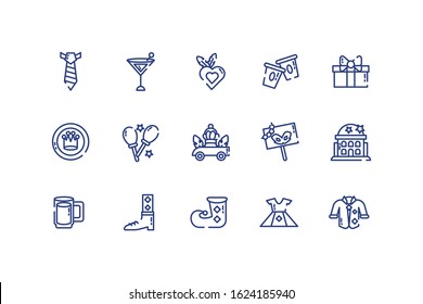 Mardi gras icon set design, Party carnival decoration celebration festival holiday fun new orleans and traditional theme Vector illustration