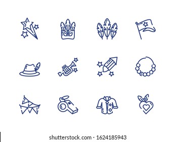 Mardi gras icon set design, Party carnival decoration celebration festival holiday fun new orleans and traditional theme Vector illustration