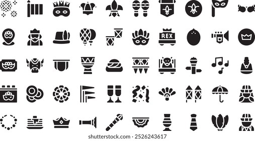 Mardi gras icons High-Quality Vector Icons Collection with Editable Stroke. Ideal for Professional and Creative Projects.