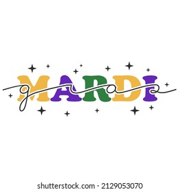 Mardi Gras Illustration Clip Art Design Shape. Carnival Festival Party Silhouette Icon Vector.
