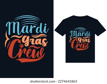 Mardi gras illustrations for print-ready T-Shirts design.