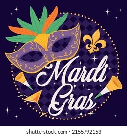 estilo de tarjeta de invitación mardi gras