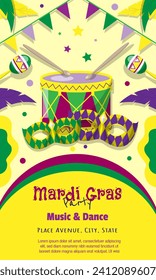 Mardi Gras invitation for party events