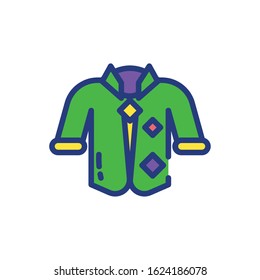 Mardi gras jacket design, Party carnival decoration celebration festival holiday fun new orleans and traditional theme Vector illustration
