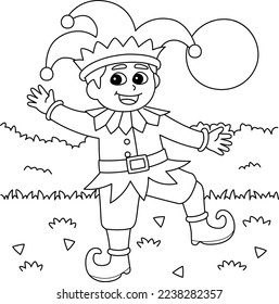 Mardi Gras Jester Boy Coloring Page for Kids