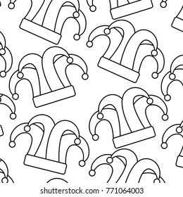 mardi gras jester hat decoration carnival seamless pattern