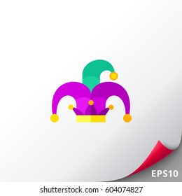 Mardi Gras jester hat icon