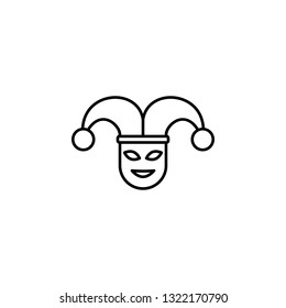 Mardi gras, joker icon. Simple thin line, outline vector of Mardi Gras icons for UI and UX, website or mobile application