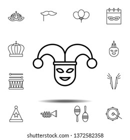 Mardi gras, joker icon. Simple thin line, outline vector element of Mardi Gras icons set for UI and UX, website or mobile application