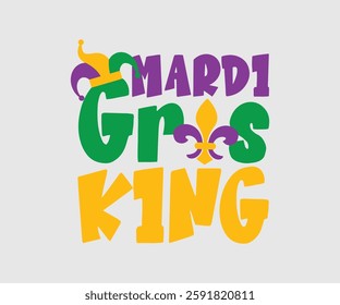 Mardi Gras King, Mardi Gras Design Idea, Retro Mardi Gras T-shirt - Fat Tuesday Carnival t shirt design