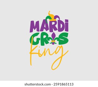 Mardi Gras King, Mardi Gras Design Idea, Retro Mardi Gras T-shirt - Fat Tuesday Carnival t shirt design