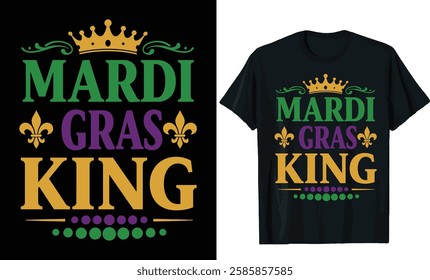 Mardi Gras King T-Shirt Design, mardigrass t shirt design