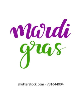 Mardi Gras Lettering Banner in green and violet colors