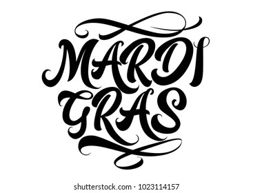 Mardi Gras lettering with brushes