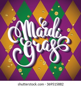Mardi Gras. Lettering design. Vector illustration