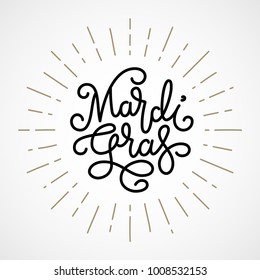 Mardi Gras lettering. Eps8. RGB. Global color. Open paths with editable stroke weight