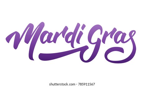 Mardi Gras. Lettering Mardi Gras for Fat Tuesday Holiday