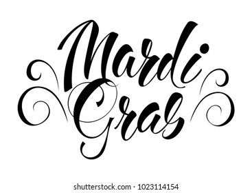 Mardi Gras lettering with fireworks