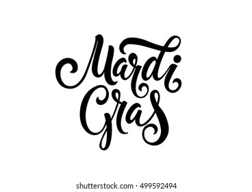 Mardi Gras Lettering With Swirl Elements