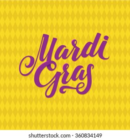 Mardi Gras Logo Calligraphic Poster. Carnival Mardi Gras type treatment