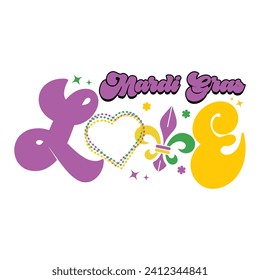 MARDI GRAS LOVE- MARDI GRAS T-SHIRT DESIGN