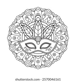 Mardi Gras Mandala Coloring Page