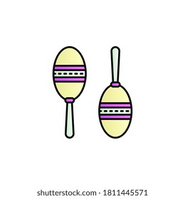Mardi gras, maracas color gradient vector icon