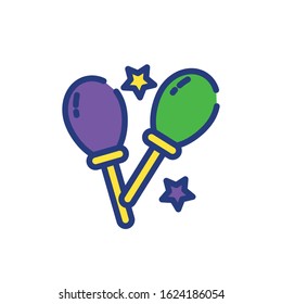 Mardi gras maracas design, Party carnival decoration celebration festival holiday fun new orleans and traditional theme Vector illustration